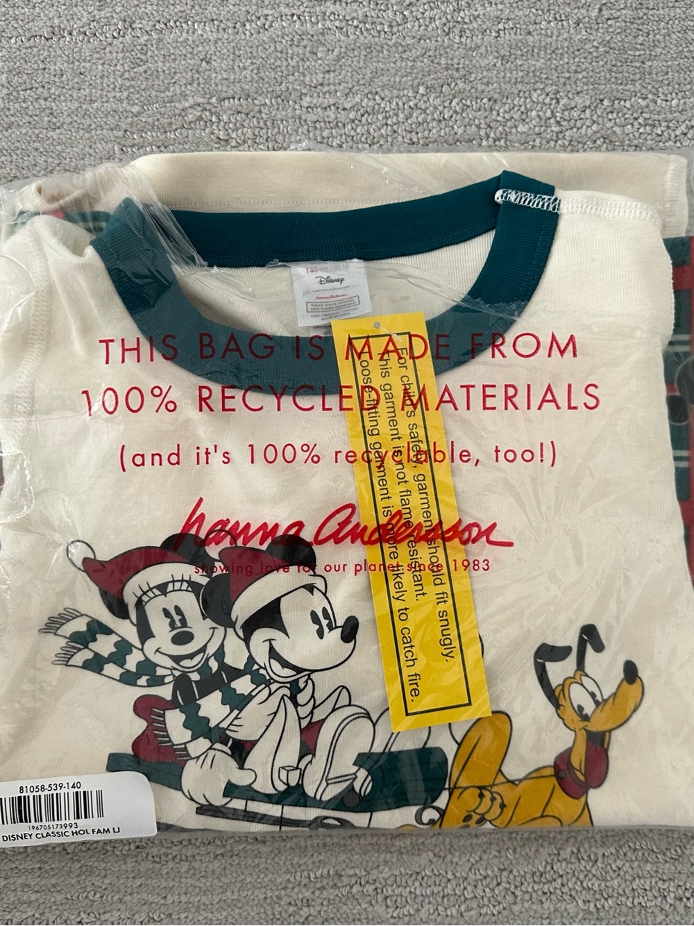 Disney, Hanna Andersson size 10 - brand new long john Jammie’s